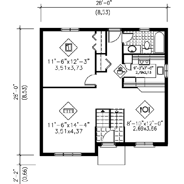 Contemporary Floor Plan - Main Floor Plan #25-1077