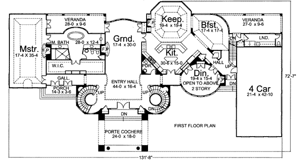 House Blueprint - European Floor Plan - Main Floor Plan #119-171