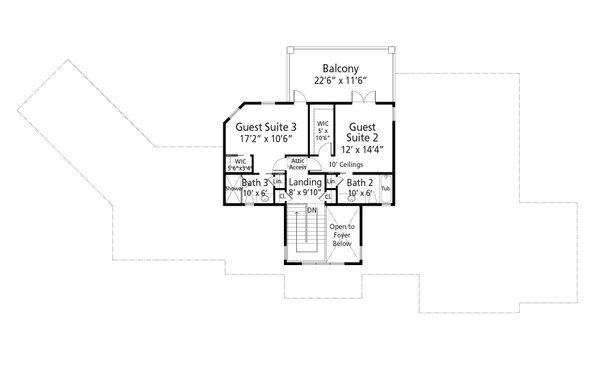Farmhouse Floor Plan - Upper Floor Plan #938-129