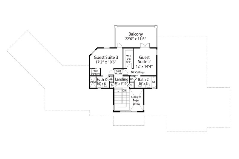 House Blueprint - Floor Plan - Upper Floor for Farmhouse House Plan #938-129 - 5 bed, 4.5 bath