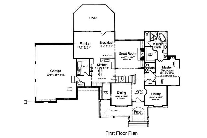 Dream House Plan - Floor Plan - Main Floor for European House Plan #46-485 - 3 bed, 2.5 bath