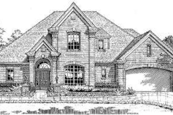 Exterior - Front Elevation for European House Plan #310-201 - 4 bed, 2.5 bath