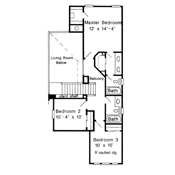 Architectural House Design - Traditional Floor Plan - Upper Floor Plan #410-254