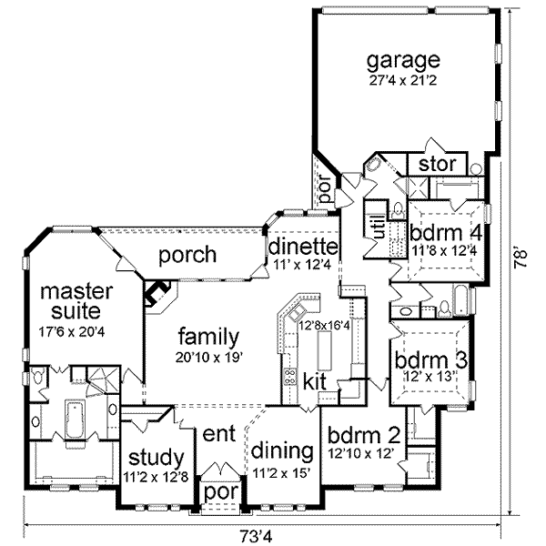 Dream House Plan - European Floor Plan - Main Floor Plan #84-199