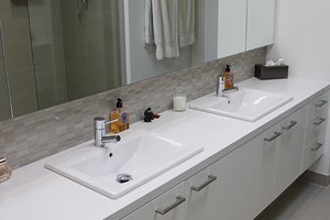 Modern style home, master bath photo