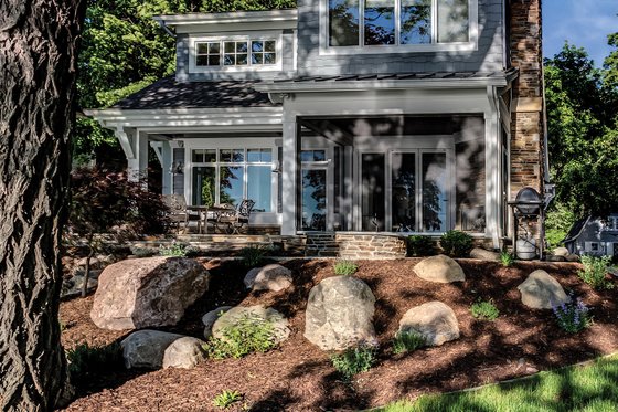 Exterior - Rear Elevation 1 for Bungalow House Plan #928-9 - 3 bed, 3 bath