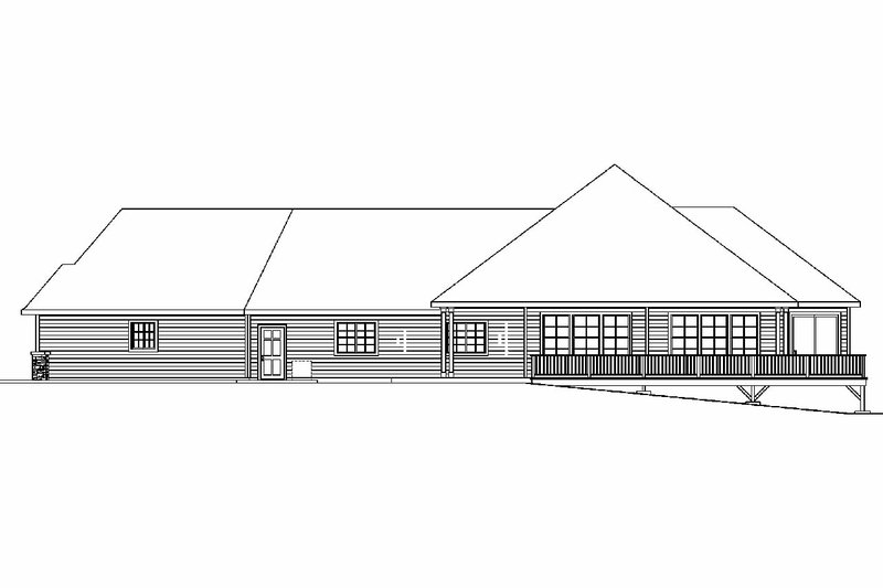 Home Plan - Exterior - Rear Elevation for Country House Plan #124-670 - 4 bed, 3.5 bath