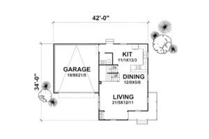 Floor Plan - Main Floor for Victorian House Plan #50-136 - 3 bed, 2.5 bath