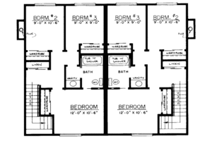 Floor Plan - Upper Floor House Plan #303-193 - 3 bed, 1.5 bath