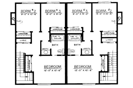 Floor Plan - Upper Floor House Plan #303-193 - 3 bed, 1.5 bath