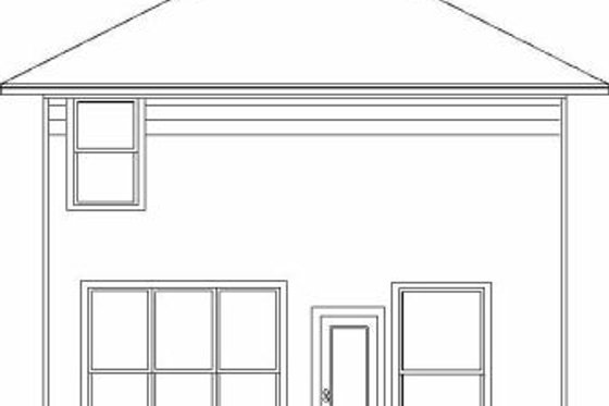 Exterior - Rear Elevation for Colonial House Plan #84-113 - 3 bed, 2.5 bath