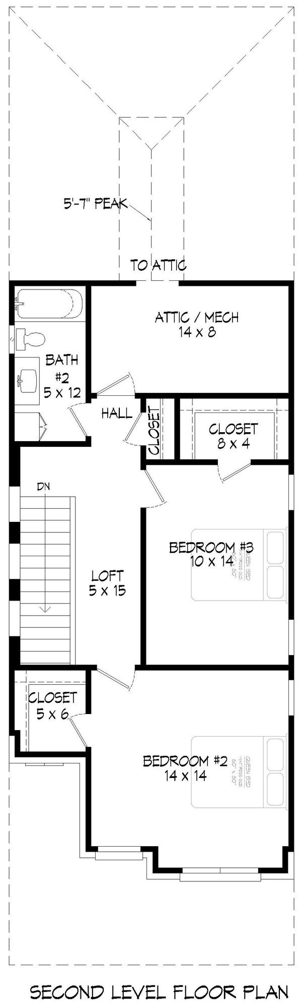 House Blueprint - Traditional Floor Plan - Upper Floor Plan #932-1063