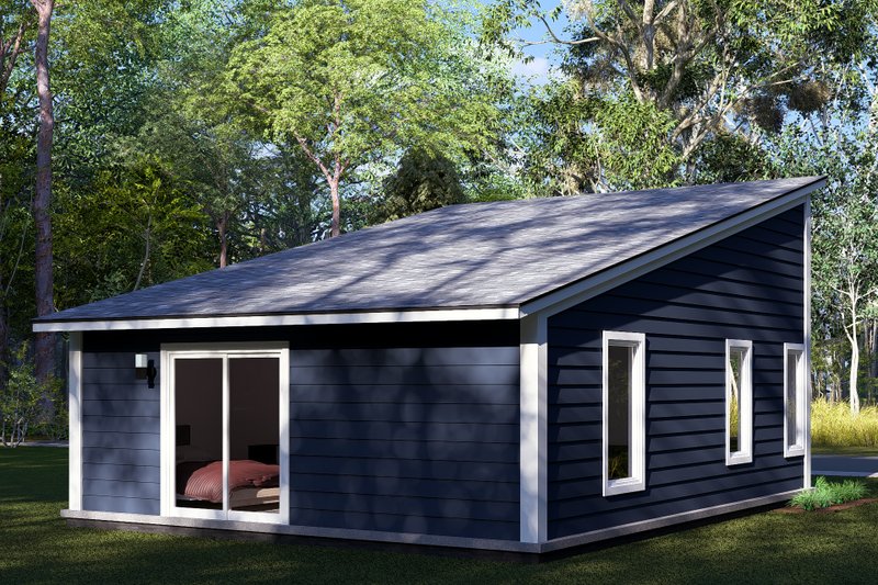 House Blueprint - Exterior - Rear Elevation for Modern House Plan #513-2284 - 2 bed, 1 bath