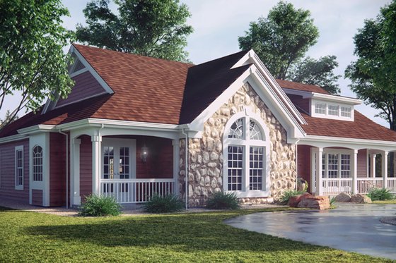 Exterior - Front Elevation 3 for Farmhouse House Plan #57-178 - 4 bed, 2 bath