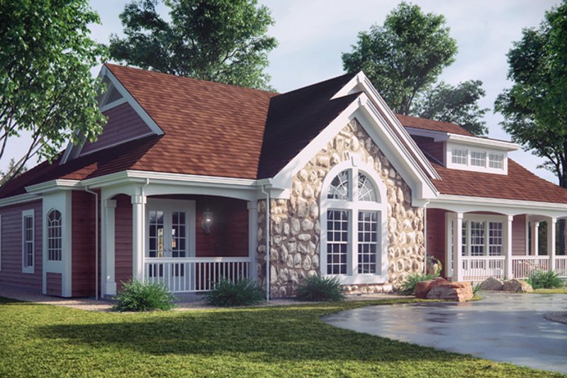 Dream House Plan - Exterior - Front Elevation 3 for Farmhouse House Plan #57-178 - 4 bed, 2 bath