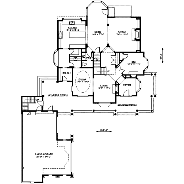 Country Floor Plan - Main Floor Plan #132-176