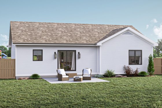 Exterior - Rear Elevation for Modern House Plan #455-445 - 4 bed, 3 bath