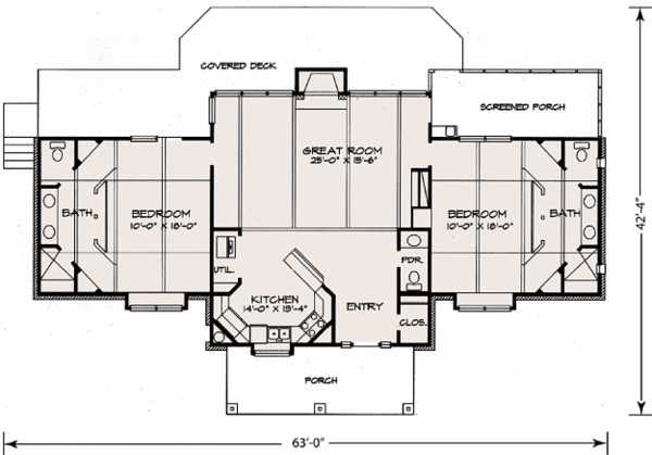 Ranch Floor Plan - Main Floor Plan #140-134