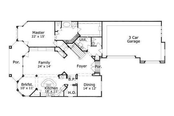 Floor Plan - Main Floor for European House Plan #411-577 - 4 bed, 4.5 bath