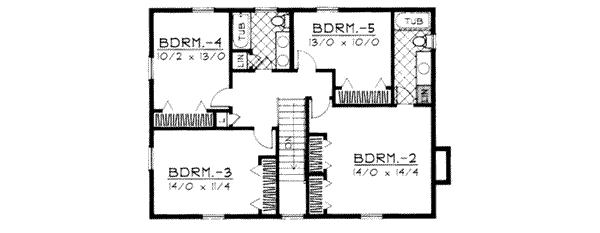 Country Floor Plan - Upper Floor Plan #93-210