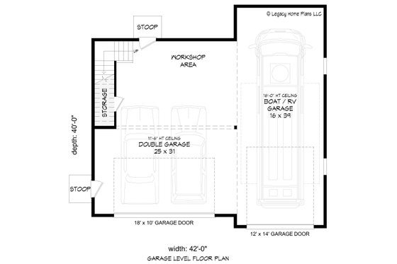 Floor Plan - Main Floor for Contemporary House Plan #932-783, 0 bath