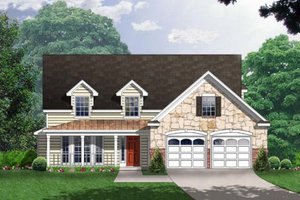 Country Exterior - Front Elevation Plan #40-329