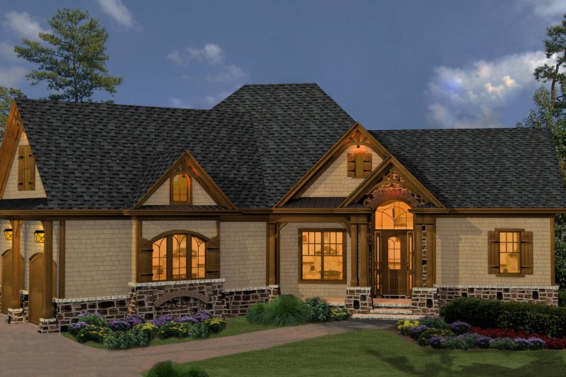 Dream House Plan - Ranch Exterior - Front Elevation Plan #54-549
