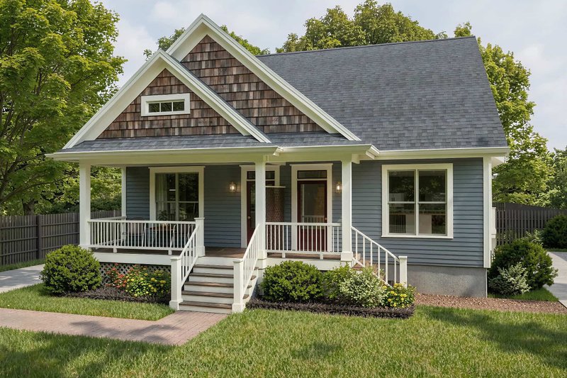 Home Plan - Exterior - Front Elevation 1 for Farmhouse House Plan #79-362 - 3 bed, 2 bath