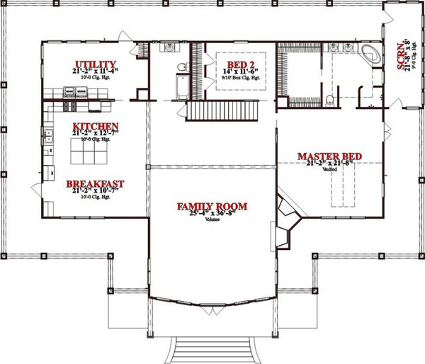 Craftsman Floor Plan - Main Floor Plan #63-342