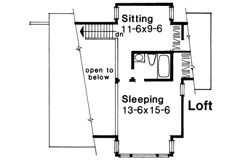 Architectural House Design - Floor Plan - Upper Floor for Modern House Plan #320-102 - 1 bed, 2 bath
