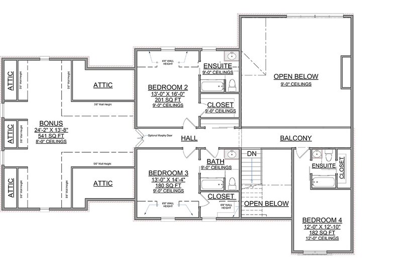 Dream House Plan - Floor Plan - Upper Floor for Modern House Plan #1116-54 - 4 bed, 4.5 bath