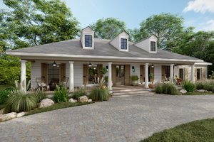Exterior - Front Elevation 3 for Southern House Plan #1094-7 - 3 bed, 2 bath