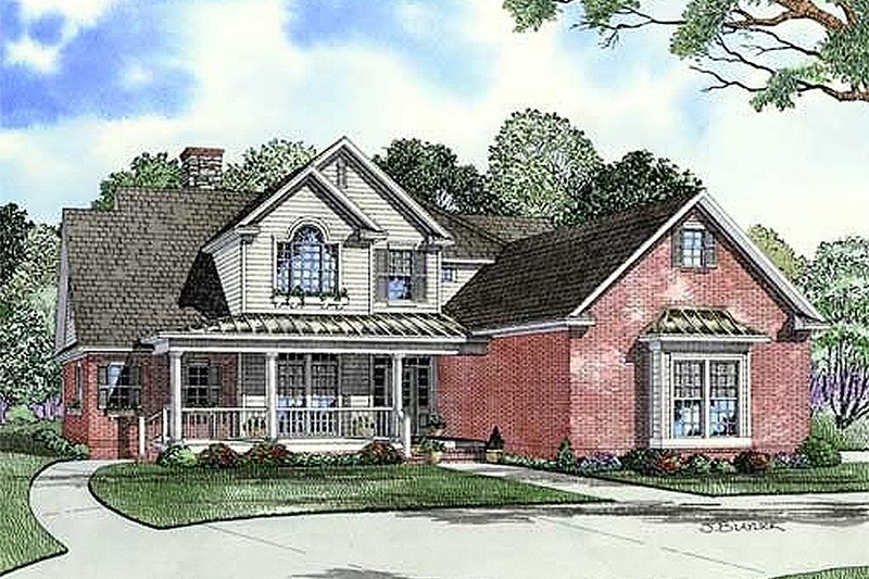 House Blueprint - Country Exterior - Front Elevation Plan #17-2137