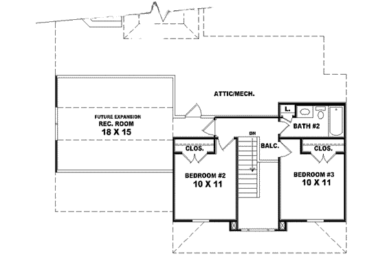 Floor Plan - Upper Floor for Traditional House Plan #81-465 - 3 bed, 2.5 bath