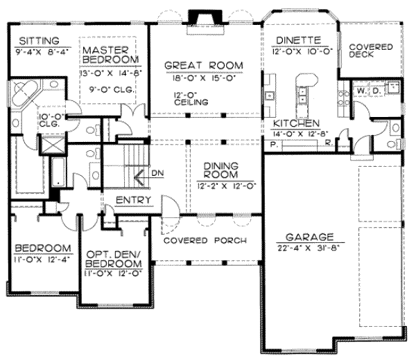 Dream House Plan - Mediterranean Floor Plan - Main Floor Plan #20-1646