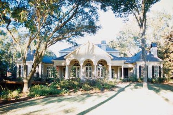 Exterior - Rear Elevation for European House Plan #45-180 - 4 bed, 6 bath