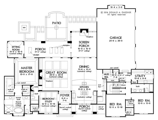 Dream House Plan - Optional Basement Stair Location