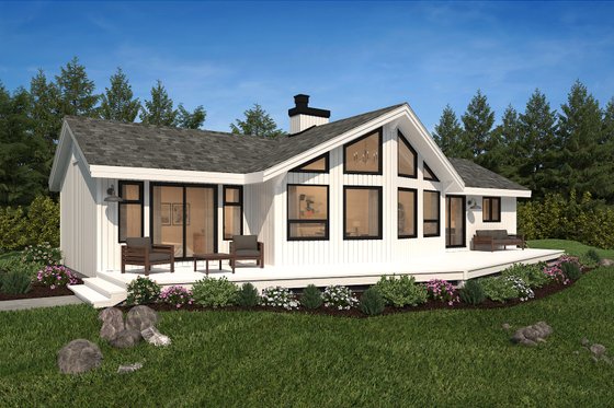 Exterior - Front Elevation 3 for Cabin House Plan #47-315 - 3 bed, 2 bath
