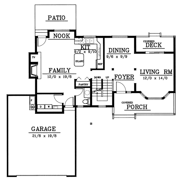 Home Plan - Traditional Floor Plan - Main Floor Plan #94-217