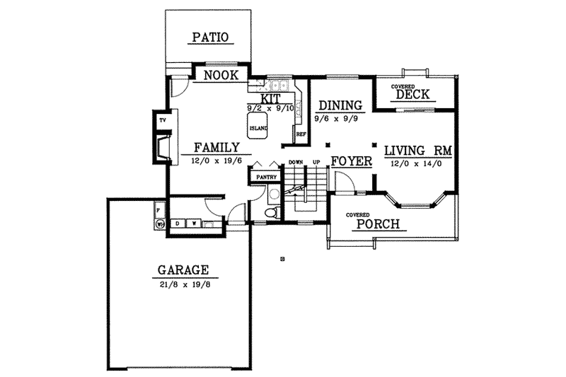 Home Plan - Floor Plan - Main Floor for Traditional House Plan #94-217 - 3 bed, 2.5 bath