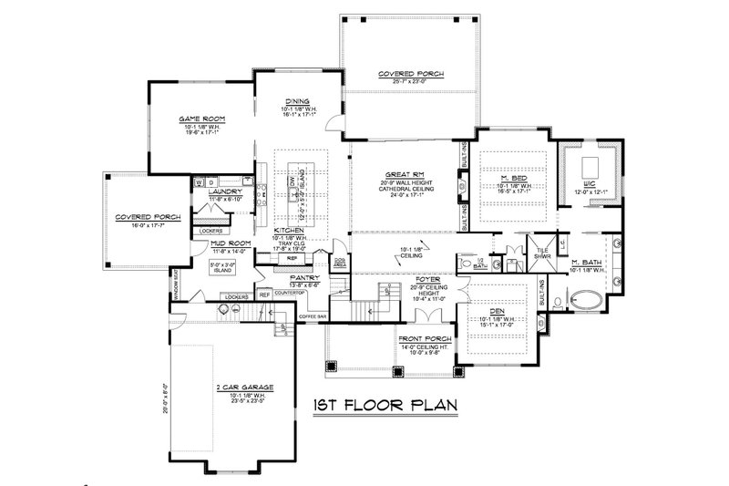 House Design - Floor Plan - Main Floor for Farmhouse House Plan #1064-296 - 4 bed, 4.5 bath
