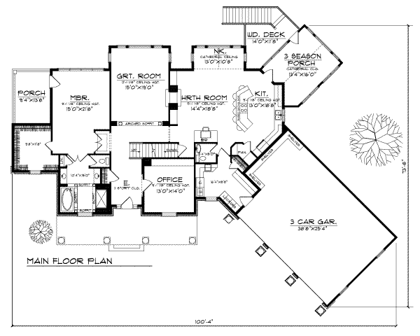 Farmhouse Floor Plan - Main Floor Plan #70-538