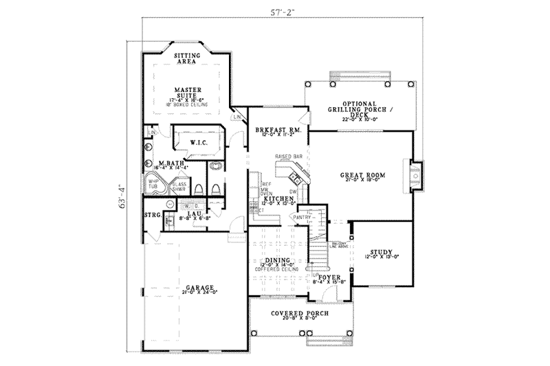 Dream House Plan - Floor Plan - Main Floor for Traditional House Plan #17-401 - 4 bed, 3.5 bath