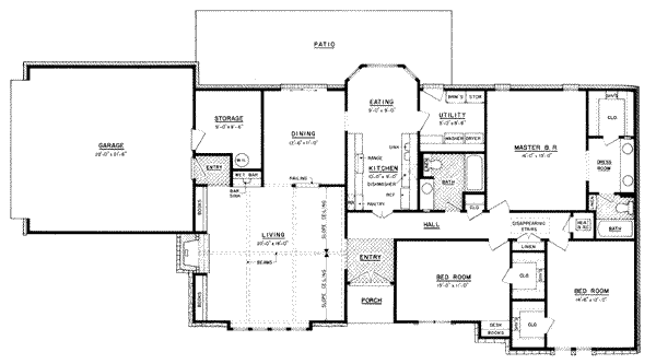 Home Plan - European Floor Plan - Main Floor Plan #36-380