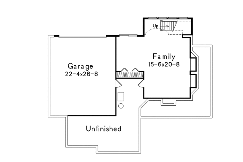 Home Plan - Floor Plan - Lower Floor for Country House Plan #57-188 - 3 bed, 2 bath