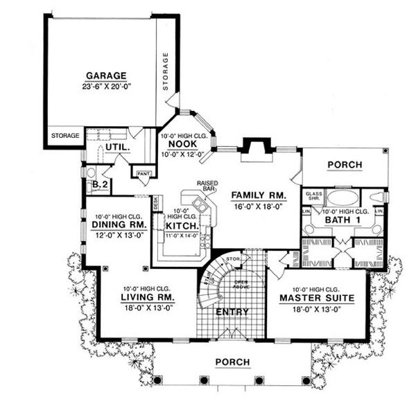Dream House Plan - Colonial Floor Plan - Main Floor Plan #40-190