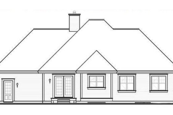 Exterior - Rear Elevation for Cottage House Plan #23-2210 - 3 bed, 1 bath