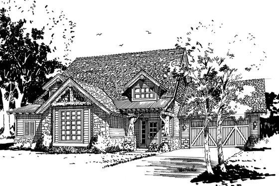 Exterior - Front Elevation 3 for Cabin House Plan #942-41 - 5 bed, 3.5 bath