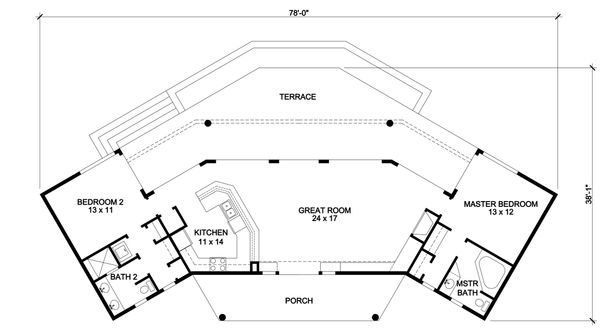 Home Plan - Contemporary Floor Plan - Main Floor Plan #140-157