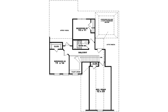 Floor Plan - Upper Floor for Colonial House Plan #81-500 - 3 bed, 2.5 bath